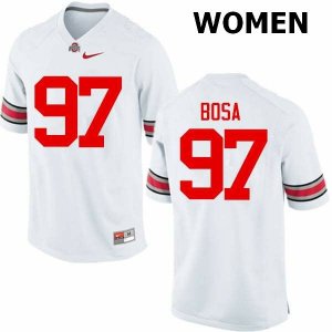 NCAA Ohio State Buckeyes Women's #97 Nick Bosa White Nike Football College Jersey RZI2145MN